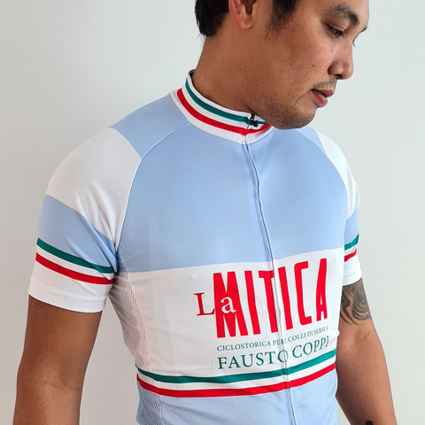 La Mitica Fausto Coppi Jersey [SS], S / Blue / Short Sleeve - Cyclists.com
