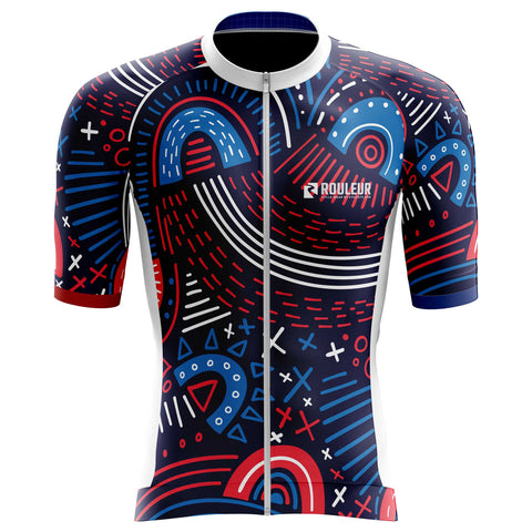 Cyclists.com Marker Print Jersey [SS], S / Blue / Short Sleeve - Cyclists.com