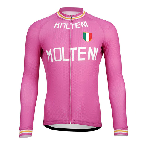 Molteni Pink Jersey [LS], S / Pink / Long Sleeve - Cyclists.com