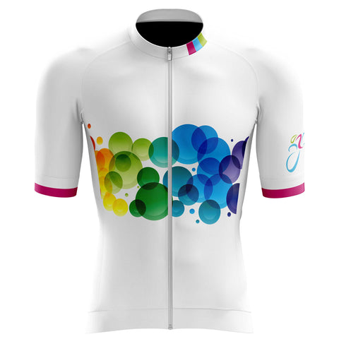 Cyclists.com Flare Bubbles Jersey [SS], S / White / Short Sleeve - Cyclists.com